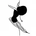 line work, abstract, dancer, soft edges tattoo design idea