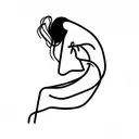 line work, abstract, dancer, soft edges tattoo design idea