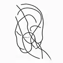 line work, abstract, dancer, soft edges tattoo design idea
