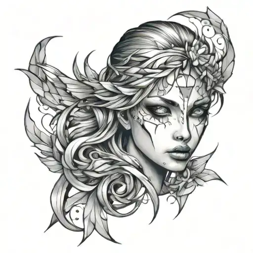 Shattered mirror artemis tattoo design idea