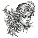 Shattered mirror artemis tattoo design idea