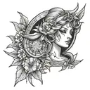 Shattered mirror artemis tattoo design idea