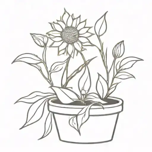 Star Trek sunflower flower pot  tattoo design idea