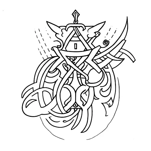 Anvil and Quill  tattoo design idea