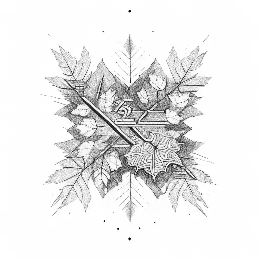 the words anywhere the wind blows with autumn leaves blowing on both sides symmetrically  tattoo design idea