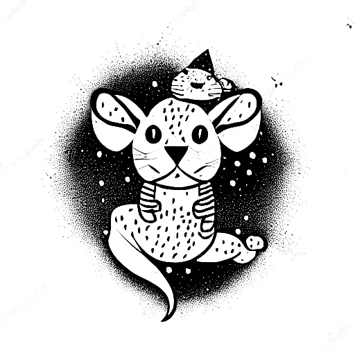 animal cute and lazy  tattoo design idea