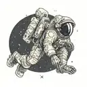 astronaut geometeric tattoo design idea