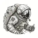 astronaut geometeric tattoo design idea