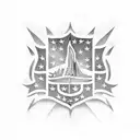 American Flag and National Monuments tattoo design idea