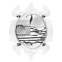 American Flag and National Monuments tattoo design idea