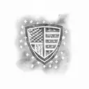 American Flag and National Monuments tattoo design idea