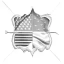 American Flag with National Monuments tattoo design idea