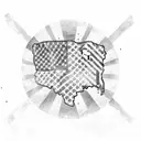 American Flag with National Monuments tattoo design idea