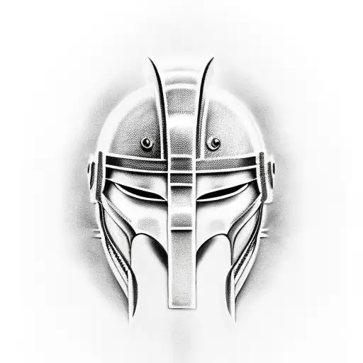 Spartan warrior helmet tattoo design idea