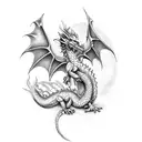 dragon fairy  tattoo design idea