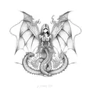 dragon fairy  tattoo design idea