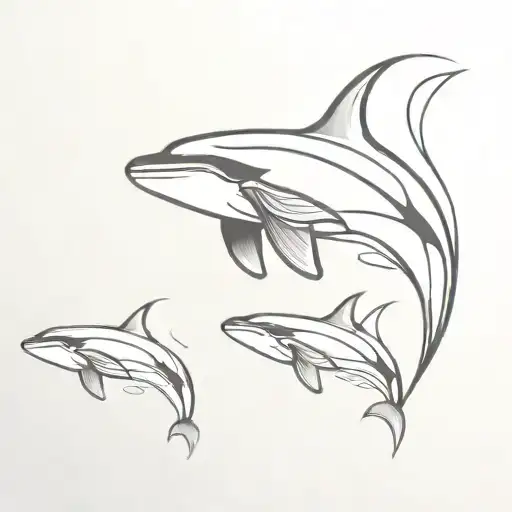 orca whales  tattoo design idea