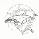 orca whale  tattoo design idea
