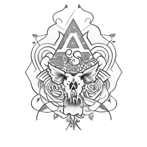 A stylized cursive E incorporating elements of the national flowers of the Philippines and Mexico tattoo design idea