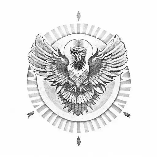 A fusion of the Mexican eagle and the Filipino sun tattoo design idea