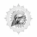 eagle with a scrolls in his claws tattoo design idea