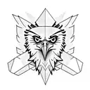 eagle with a scrolls in his claws tattoo design idea