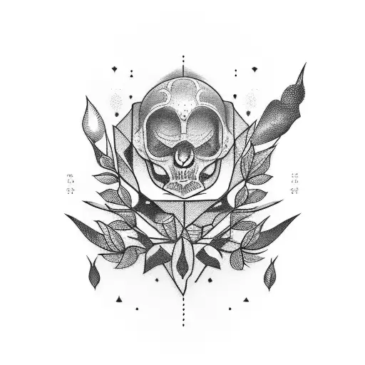 tatuaje para el cuello dos ramas con hojas y el número 801 en el medio tattoo design idea