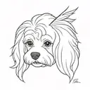 maltese bichon face with wings tattoo design idea