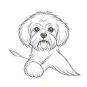 maltese bichon face with wings tattoo design idea