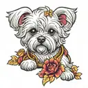 bichon maltese guy tattoo design idea