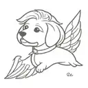 maltese bichon face with wings tattoo design idea