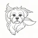 maltese bichon face with wings tattoo design idea