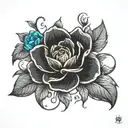 colored flowers in the darkest parts tattoo design idea