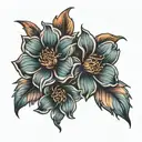 colored flowers in the darkest parts tattoo design idea
