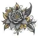 colored flowers in the darkest parts tattoo design idea