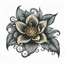 colored flowers in the darkest parts tattoo design idea