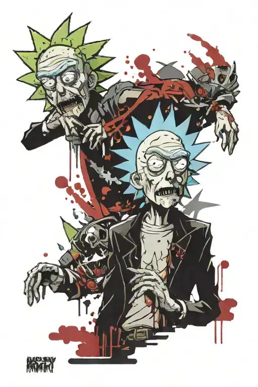 Rick Morty the king and the jester tattoo design idea