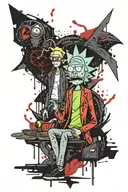 Rick Morty the king and the jester tattoo design idea