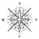 A detailed blackwork design featuring a compass intertwined with a tree, representing the client's passion for travel and their strong roots in their family. tattoo design idea