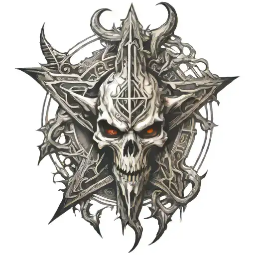 diablo video game with pentagram tattoo design idea