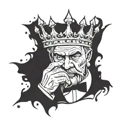 blood thirsty king mafia boss tattoo design idea
