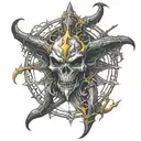 diablo video game with pentagram tattoo design idea