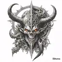 diablo video game with pentagram tattoo design idea
