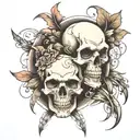skull knee tattoo design idea