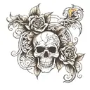 skull knee tattoo design idea
