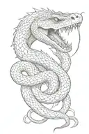 snake biting tattoo design idea