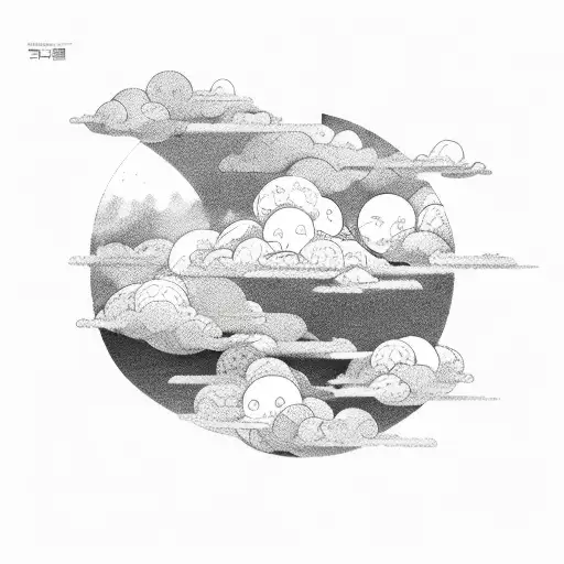 korean clouds tattoo design idea