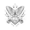 cursive script shaped like a butter fly that says "my heart keeps saying stay young" tattoo design idea