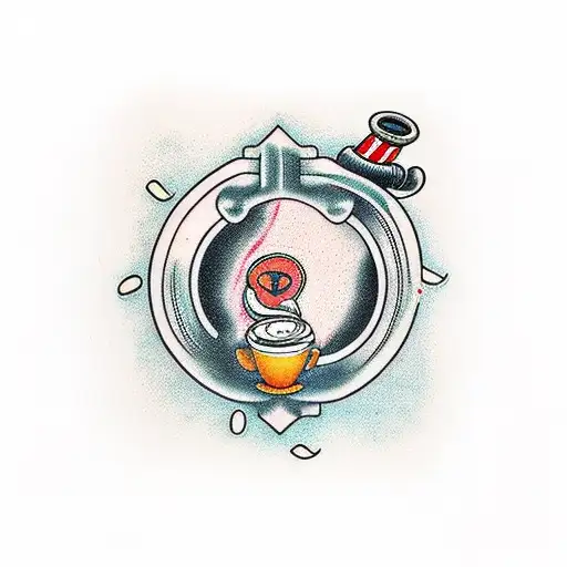 pipe with coffee beans and guinea tattoo design idea