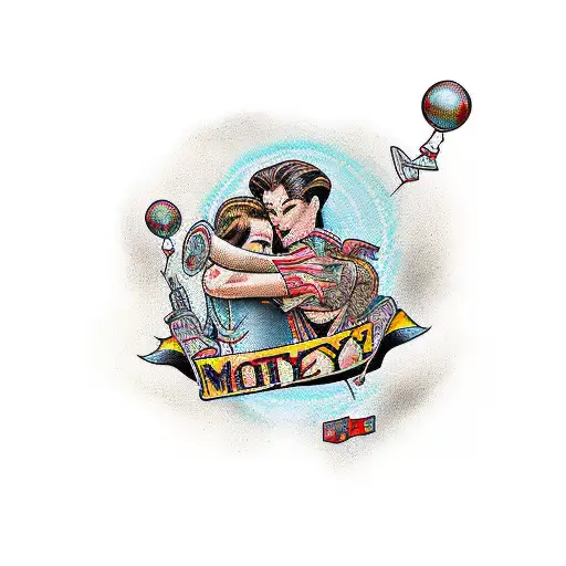 mother and son june birthday tattoo design idea